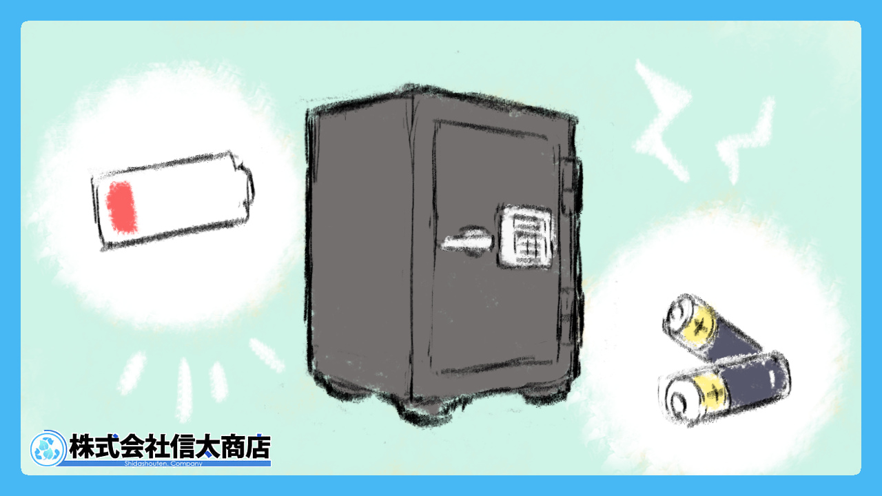 大型テンキー金庫が開かない!電池切れ・電池ボックス破損時の開け方と安全な処分方法