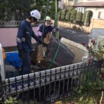 神奈川県川崎市巨大庭石撤去作業
