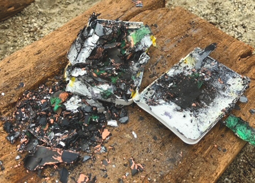 発熱・発煙したリチウムイオン電池